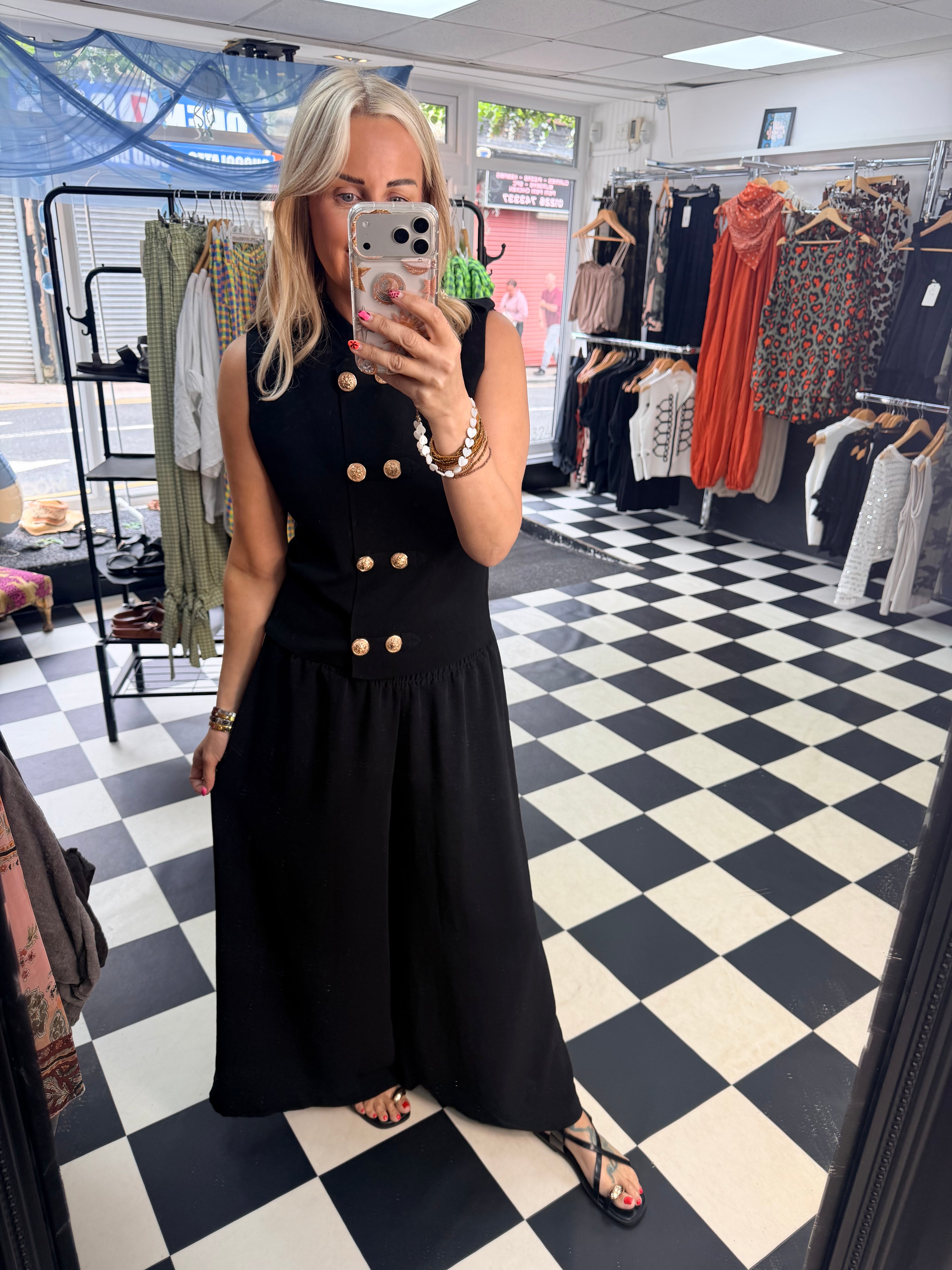 Palazzo Trousers Black
