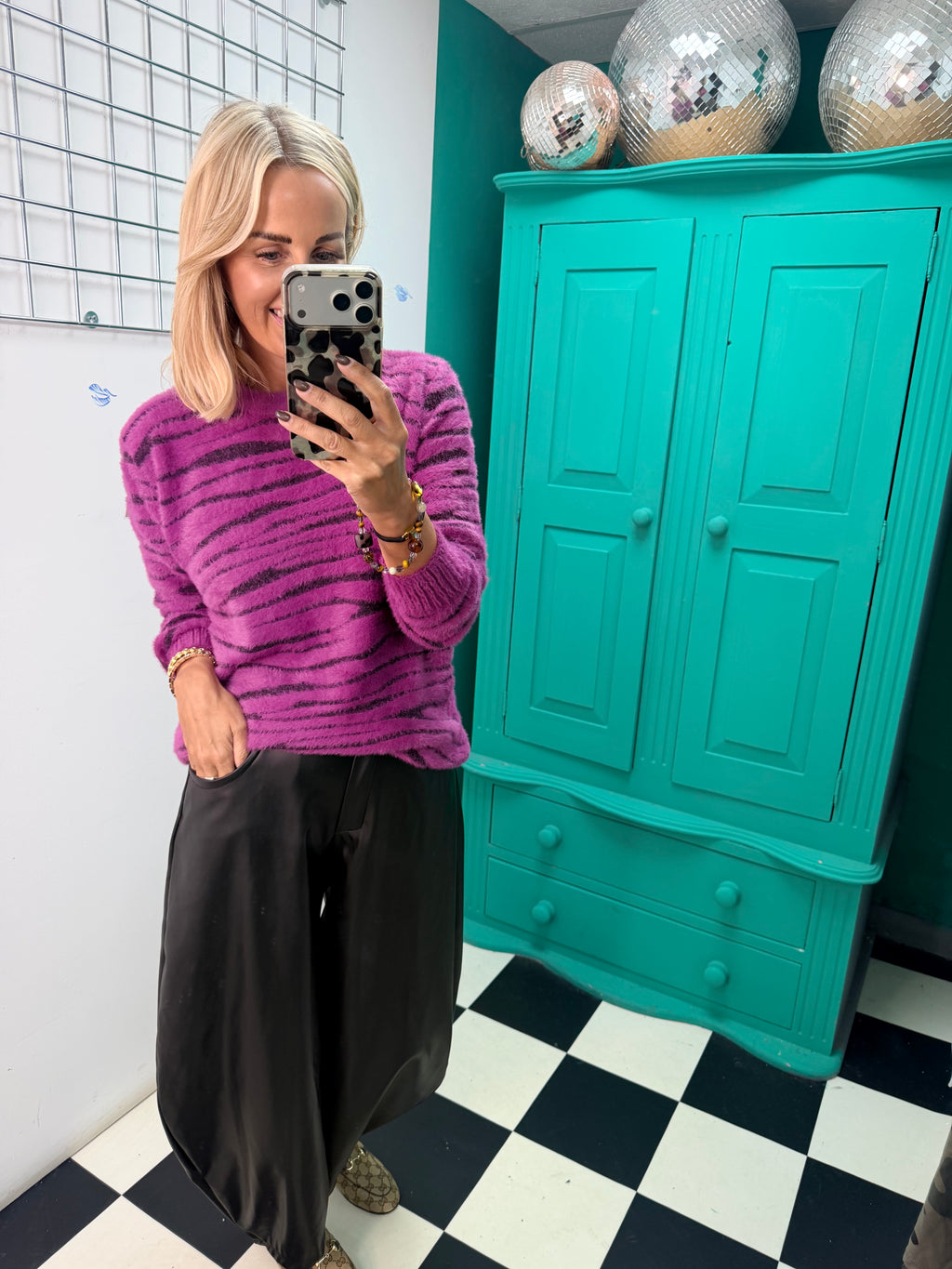 Soft touch Zebra jumper Raspberry Special buy