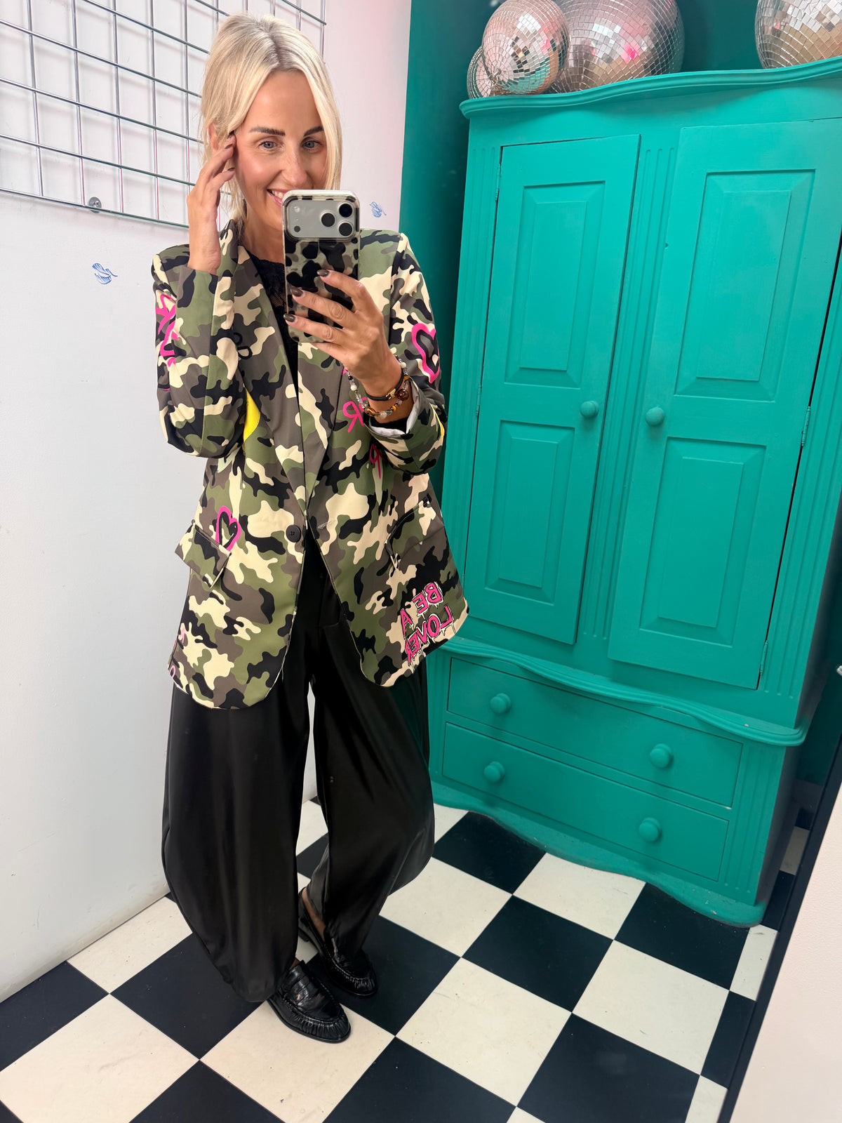 Be a Lover Camo Graffiti Blazer