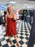 Tired dress Rust
