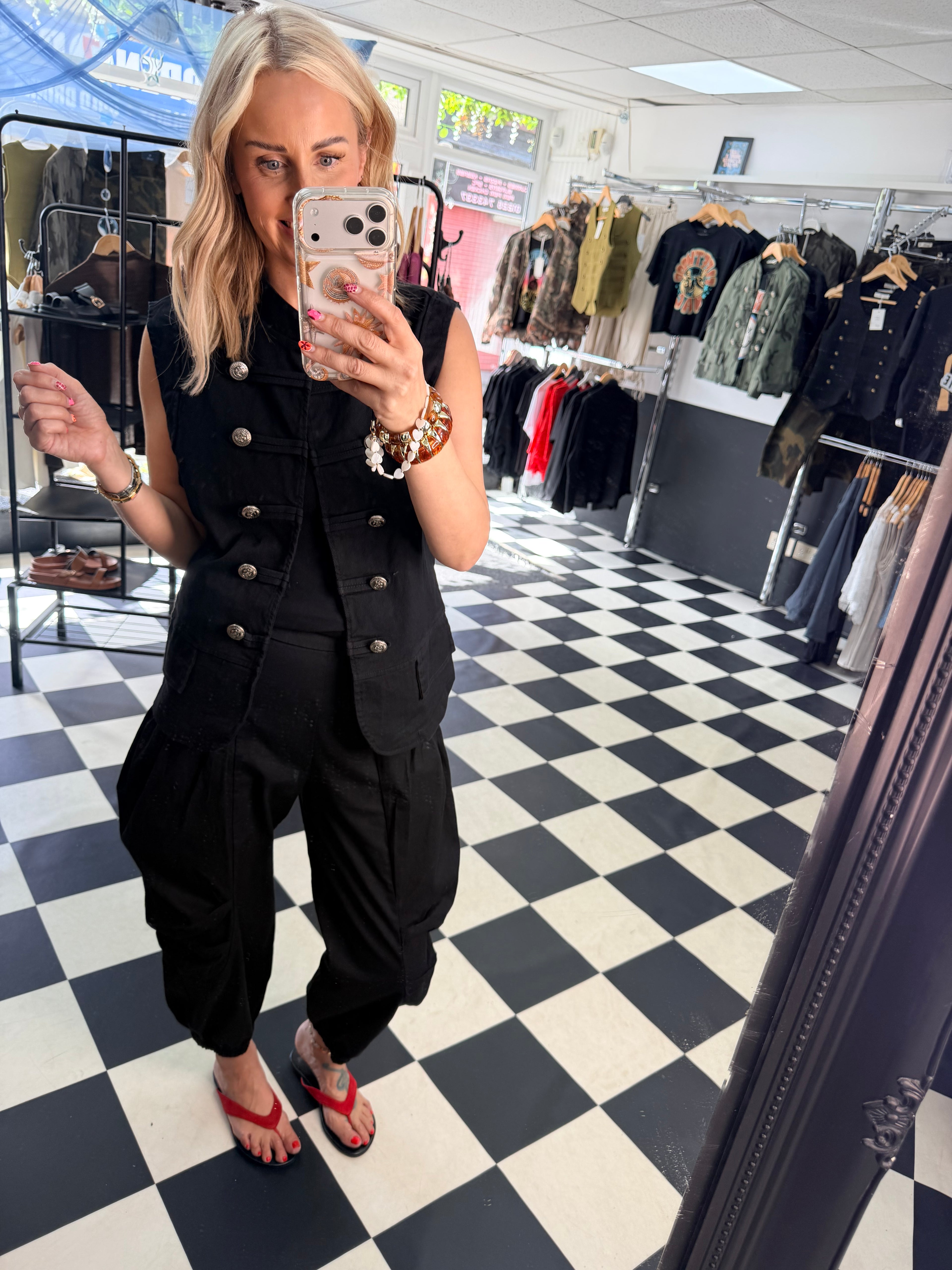 Barrel Side Pocket trousers Black