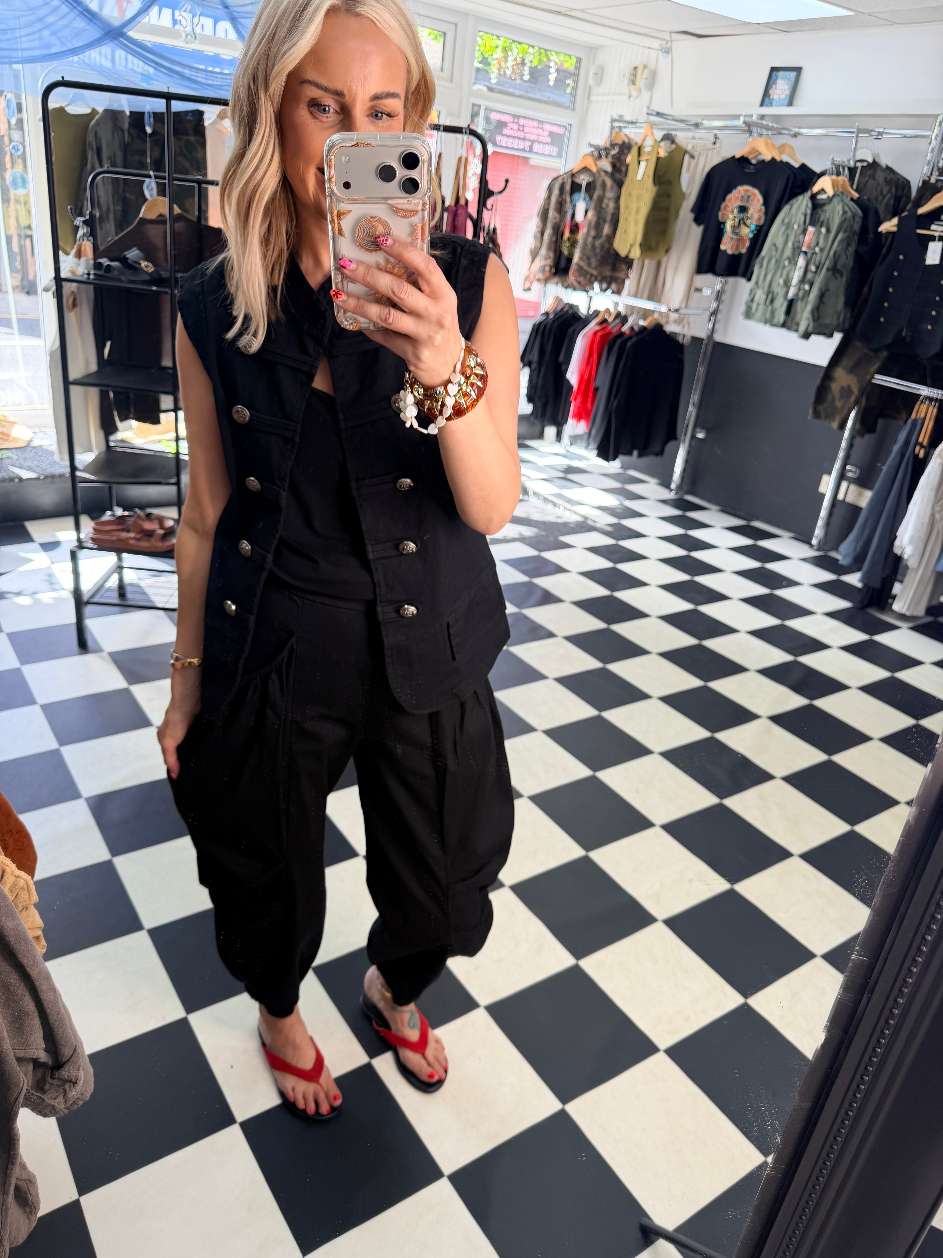Barrel Side Pocket trousers Black
