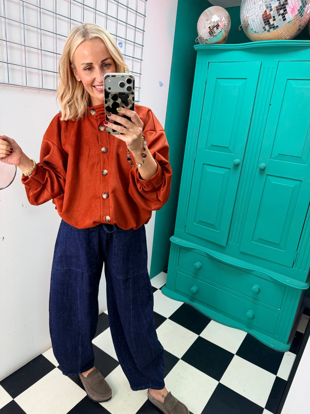 Suede Weekend Slouch Jacket Rust