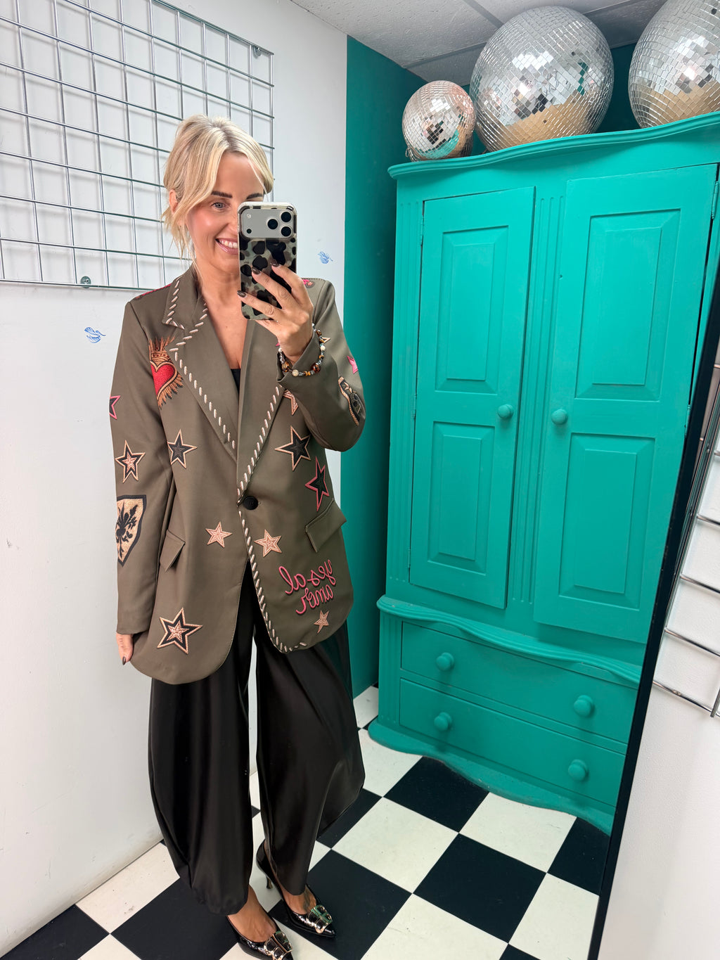 Amor Khaki Heart & Star Blazer