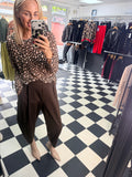 Animal Mesh Top Black and Tan