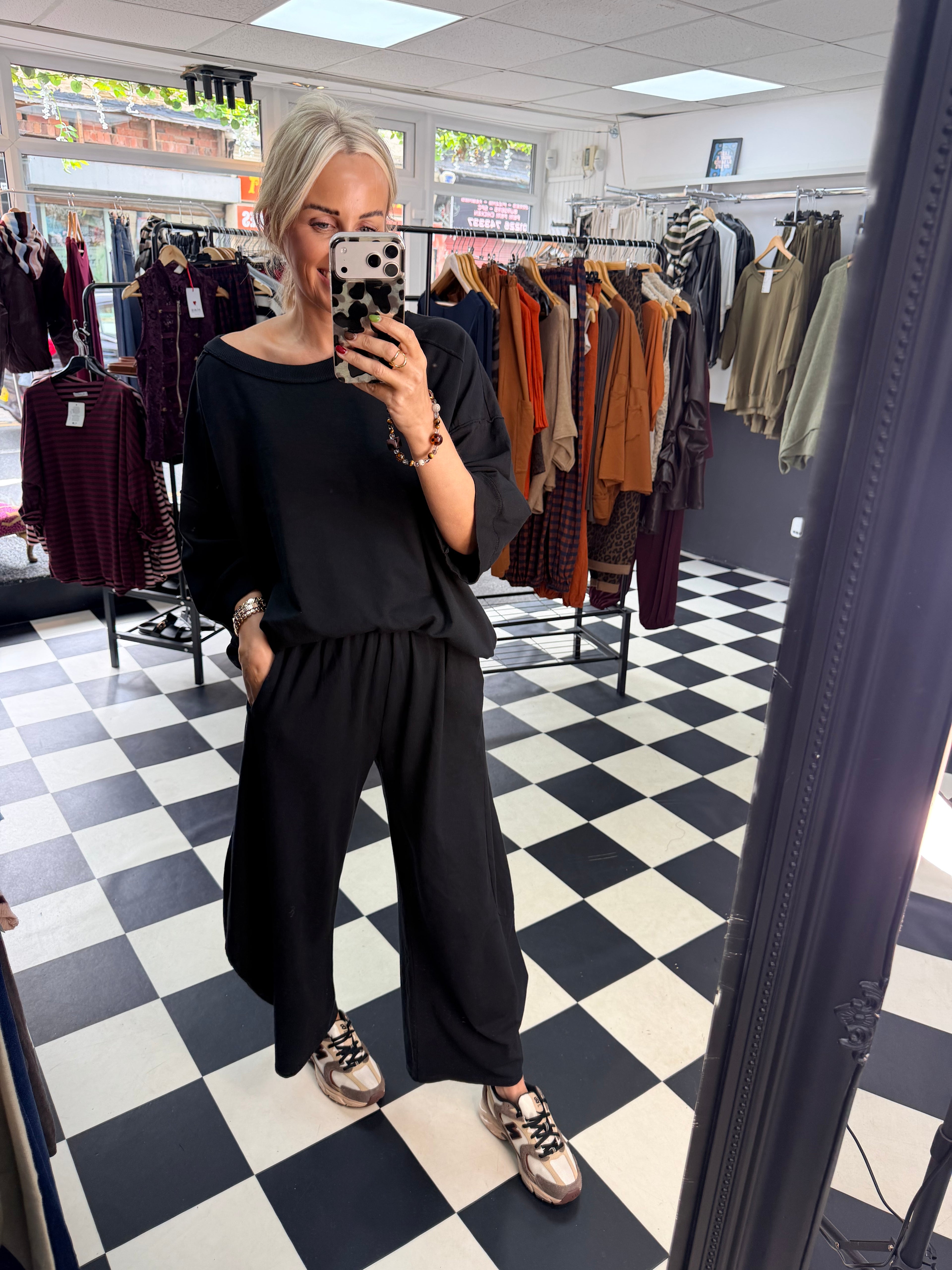 Slouchy Casual Top Black