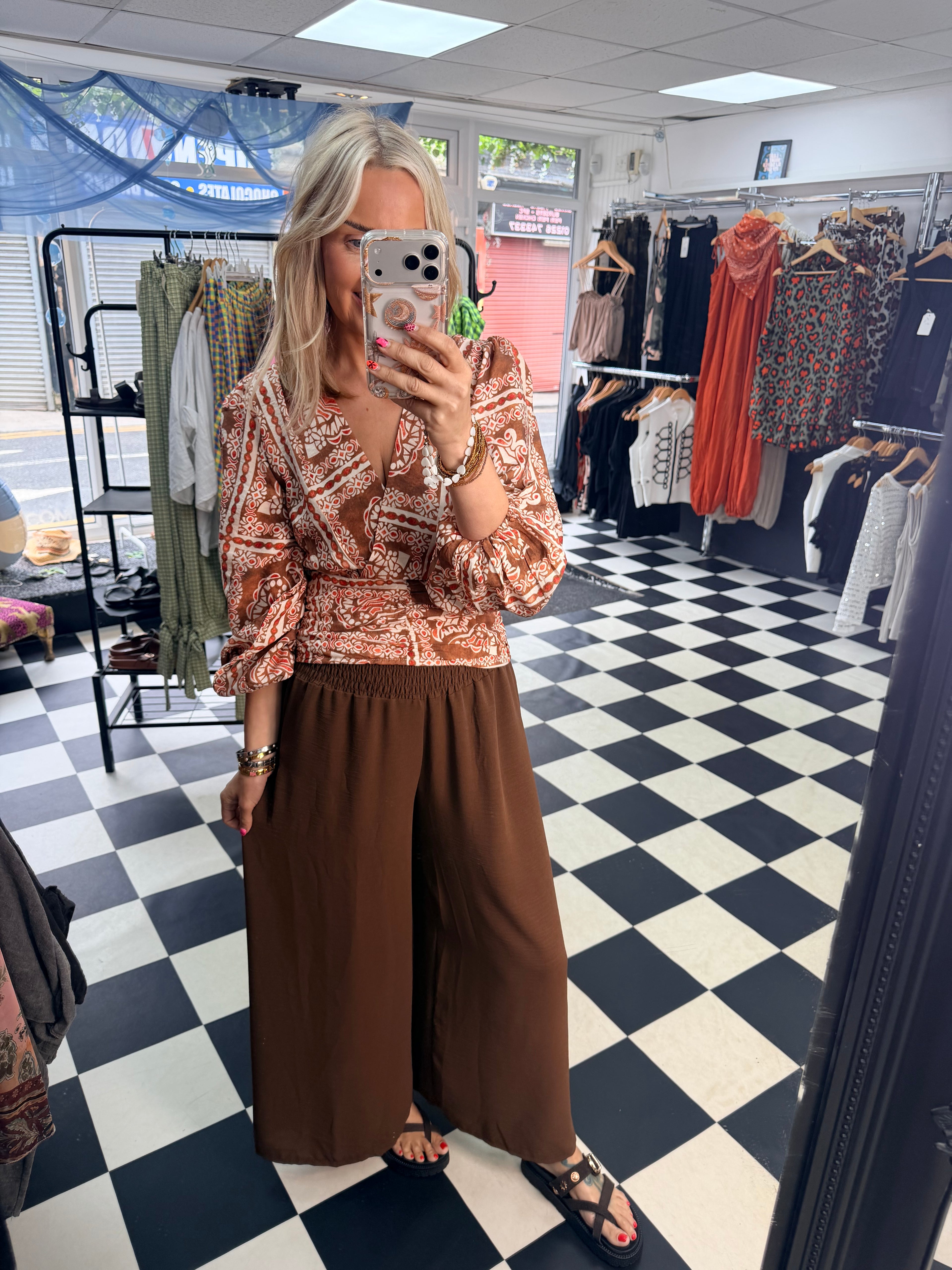 Palazzo Trousers Chocolate