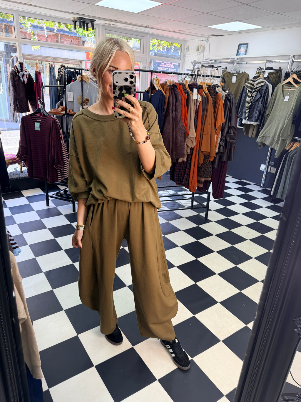 Slouchy Casual Top Khaki