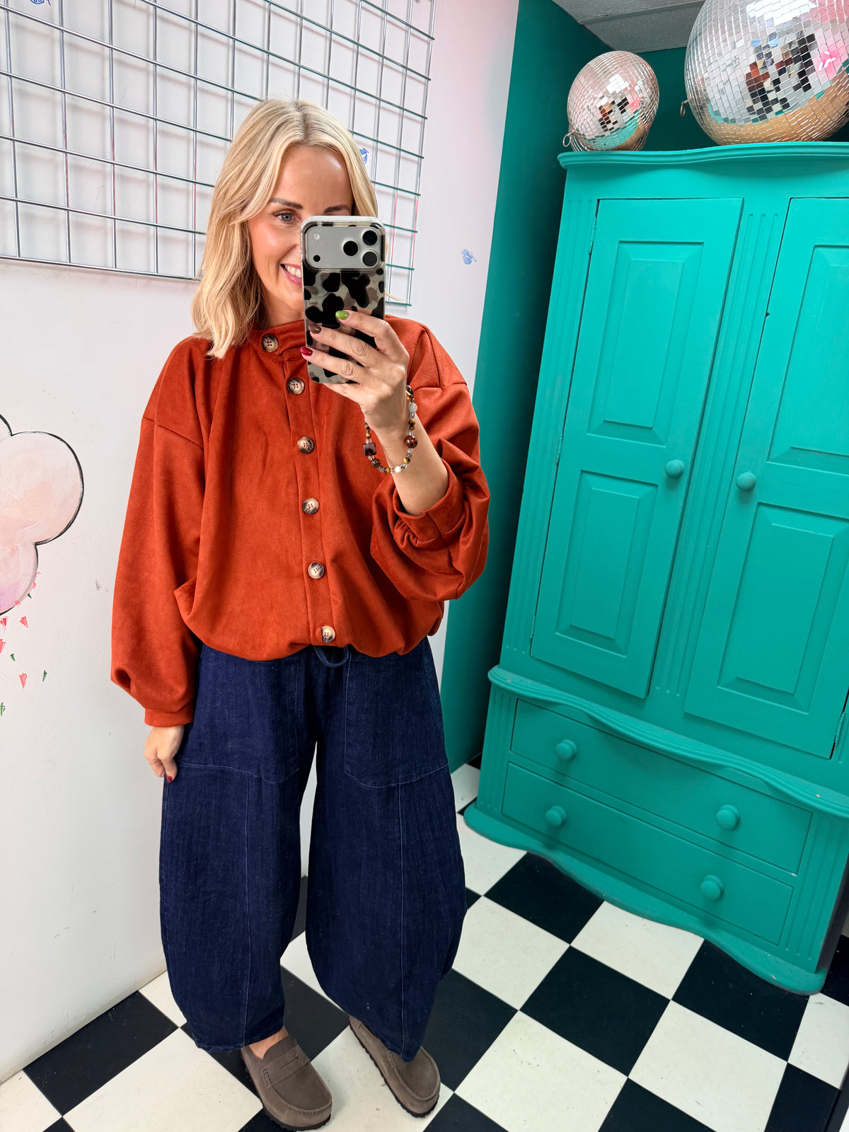 Suede Weekend Slouch Jacket Rust
