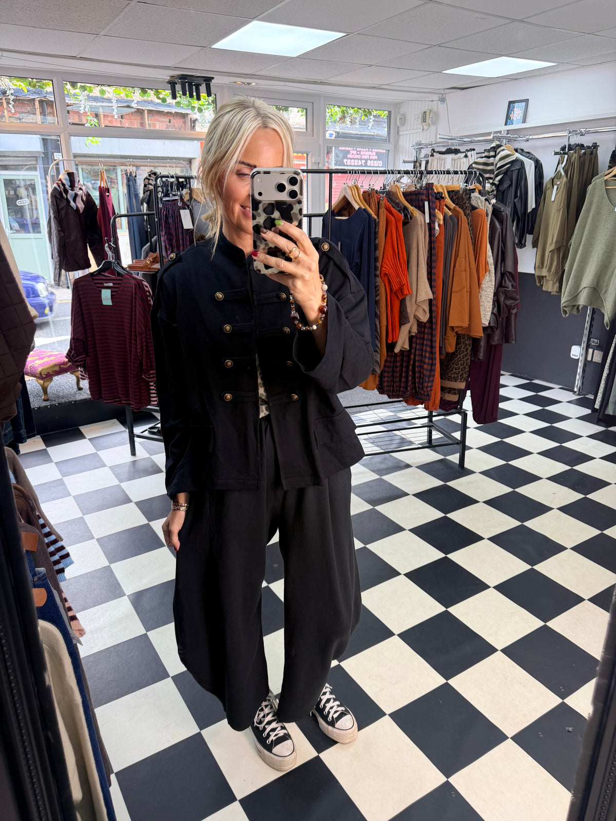 Zeta Otto Black Jersey Military Jacket