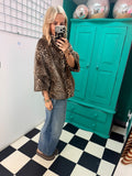 Animal Cropped Sleeve Faux Fur