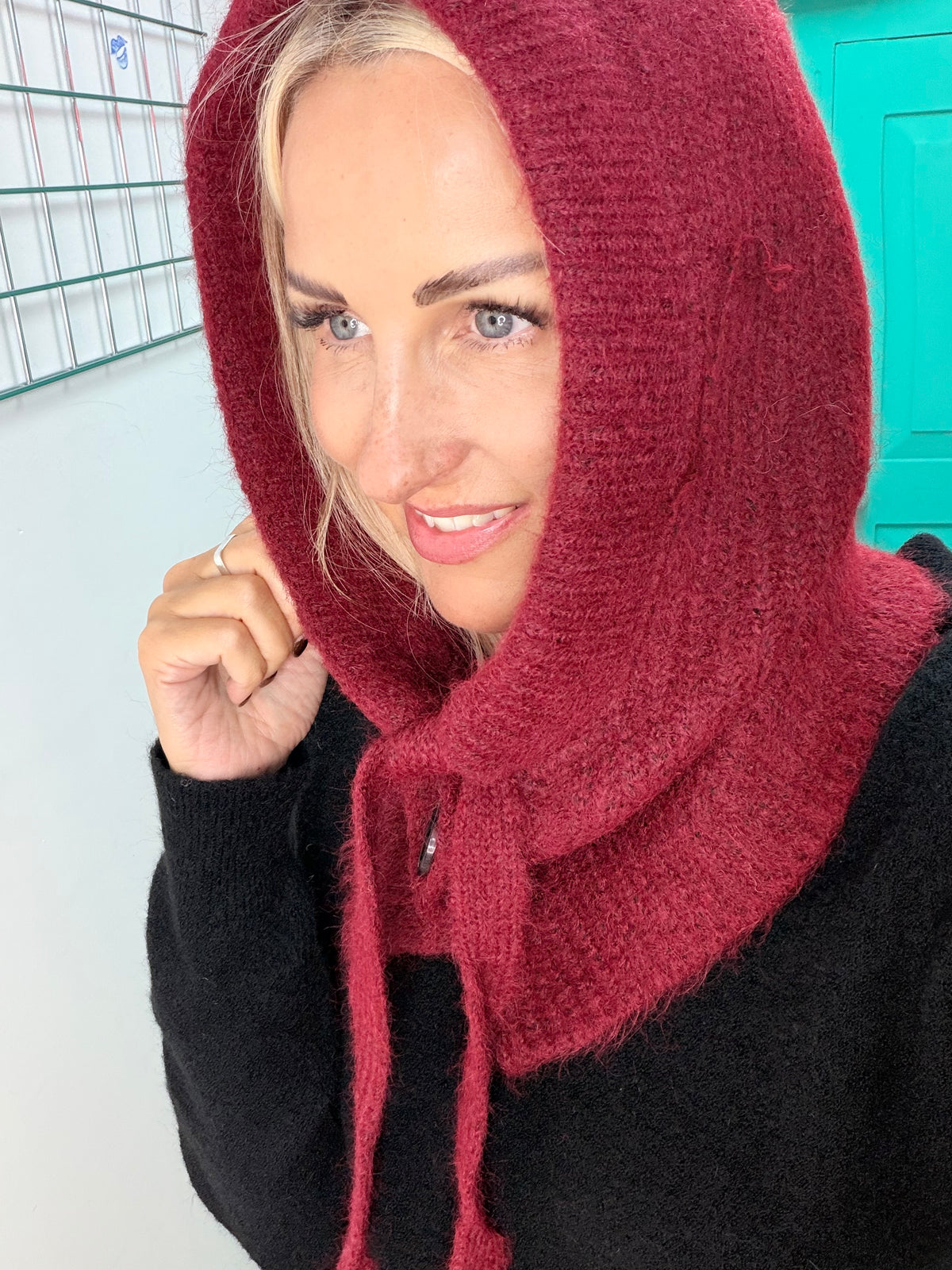 Button Snood Plum