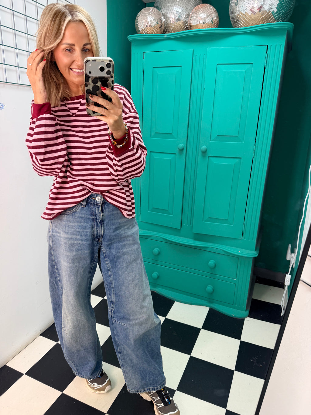 Weekend V Stripe Special Buy Wine and Pink