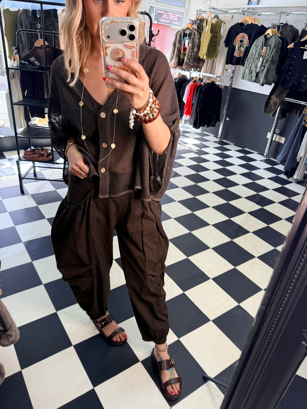 Barrel Side Pocket trousers Chocolate