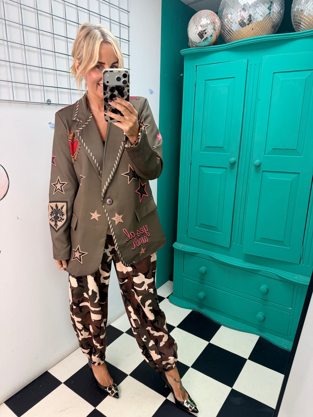Amor Khaki Heart & Star Blazer