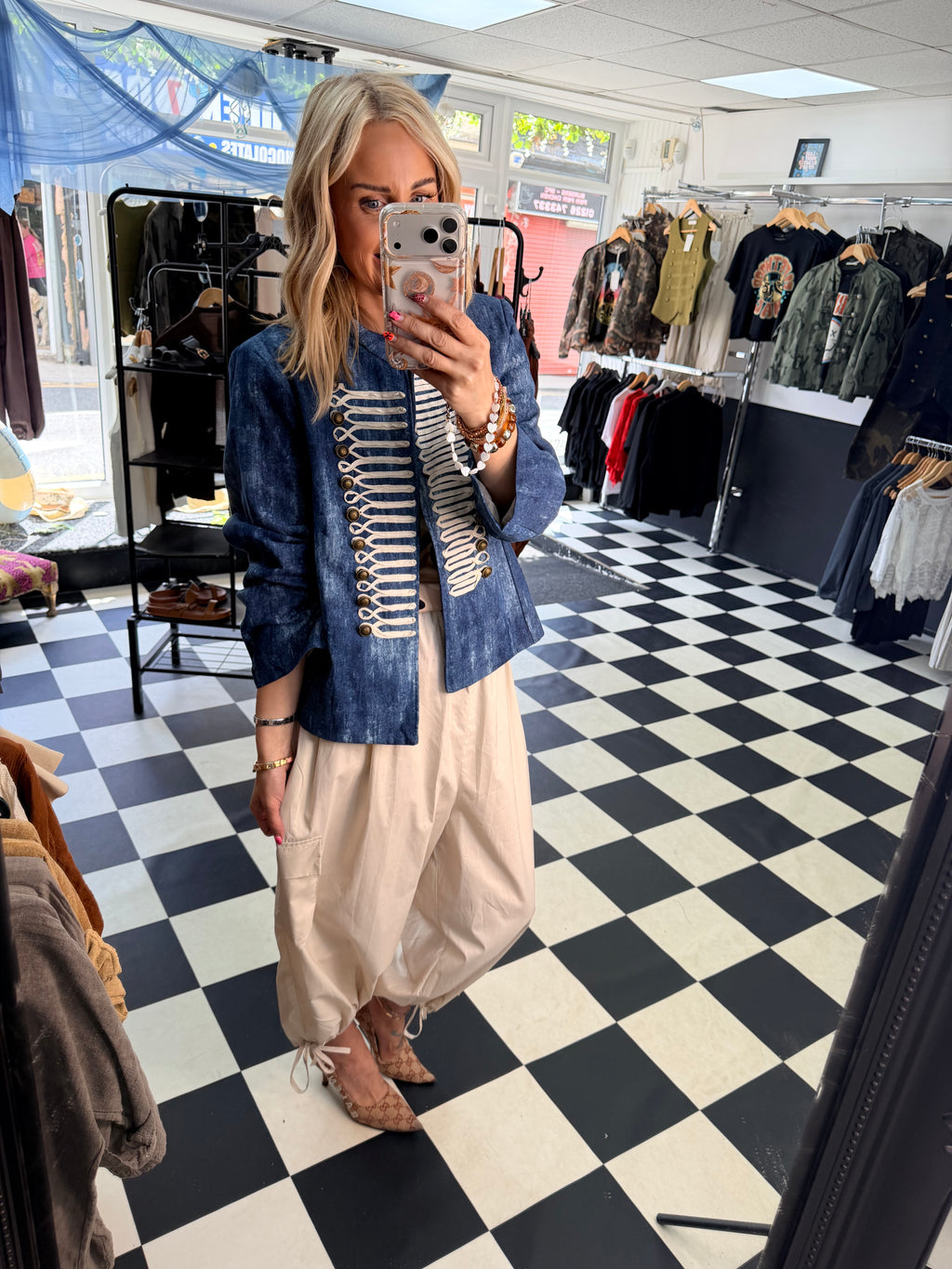 Denim military Jacket