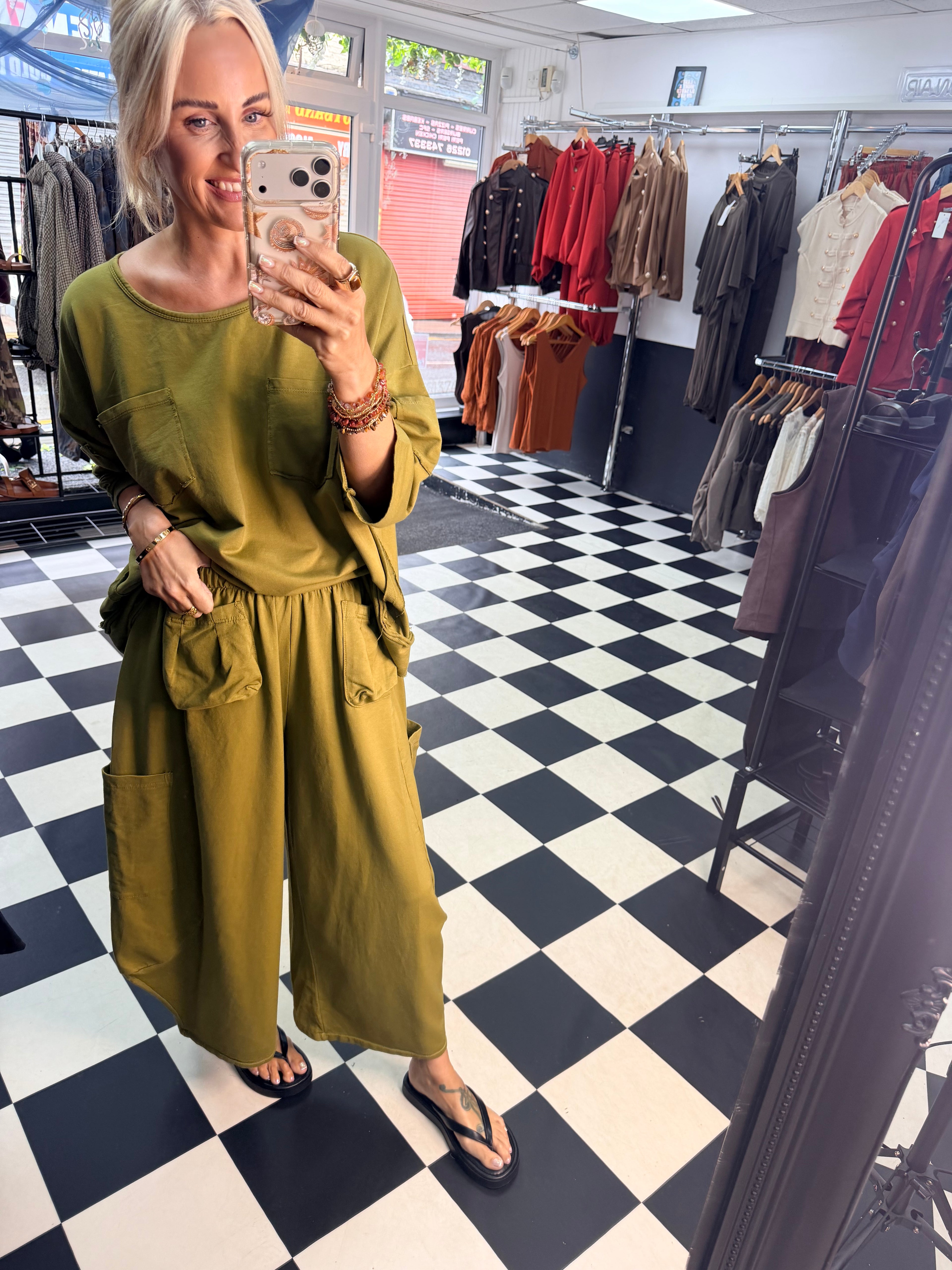 Utility top olive green