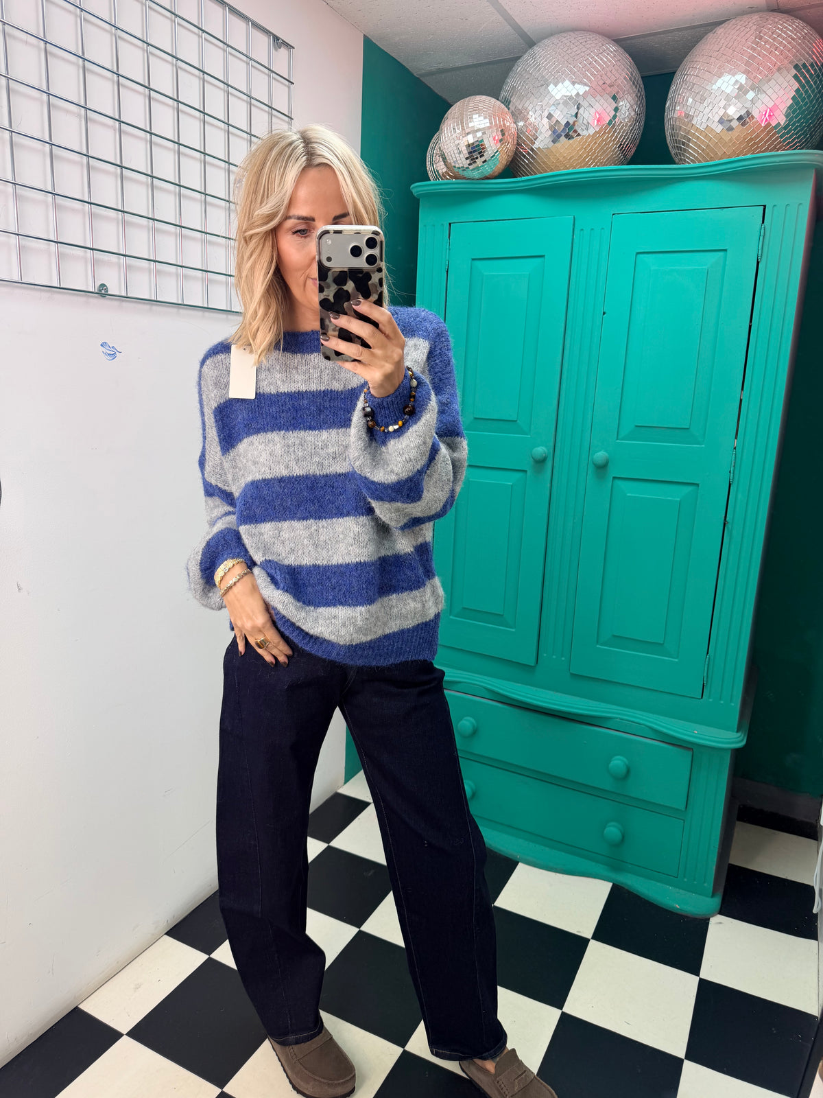 Chunky stripe knit - Blue and Grey