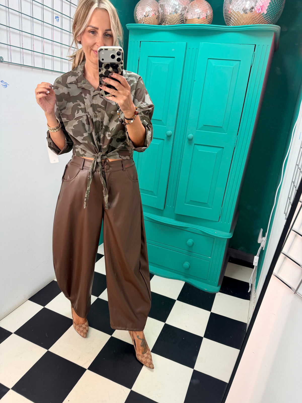 The Camo Crush Tie-Front Shirt Dark Special Buys