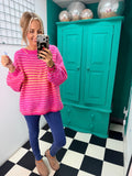 Colour Crush Stripe Jumper Pink