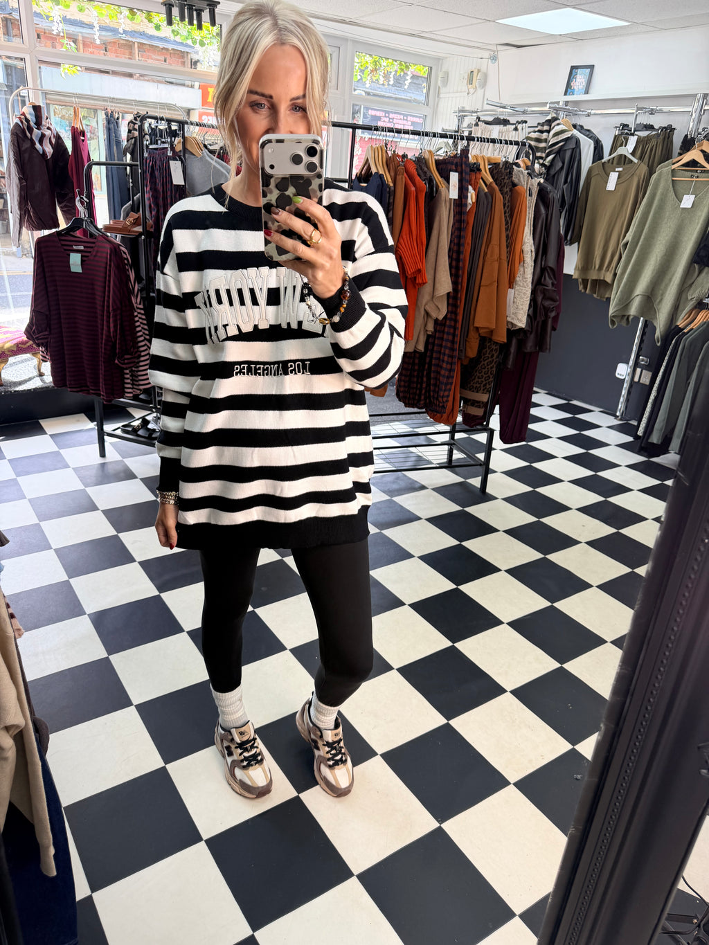 Stripe NY Jumper Black