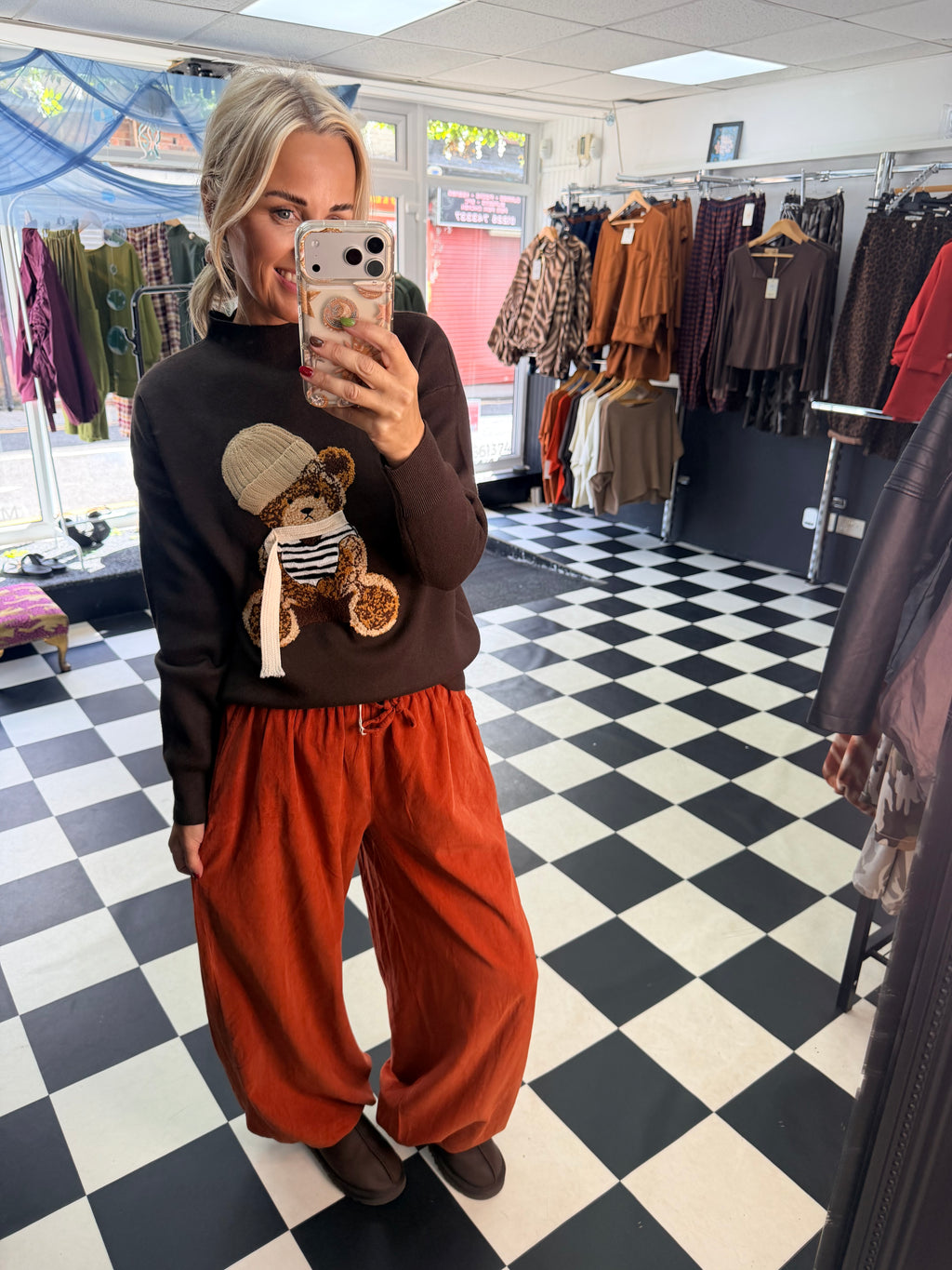 Fine Cord Balloon Trouser Rust