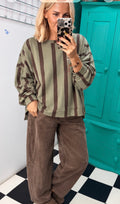 The Autumn stripe - Chocolate and Khaki