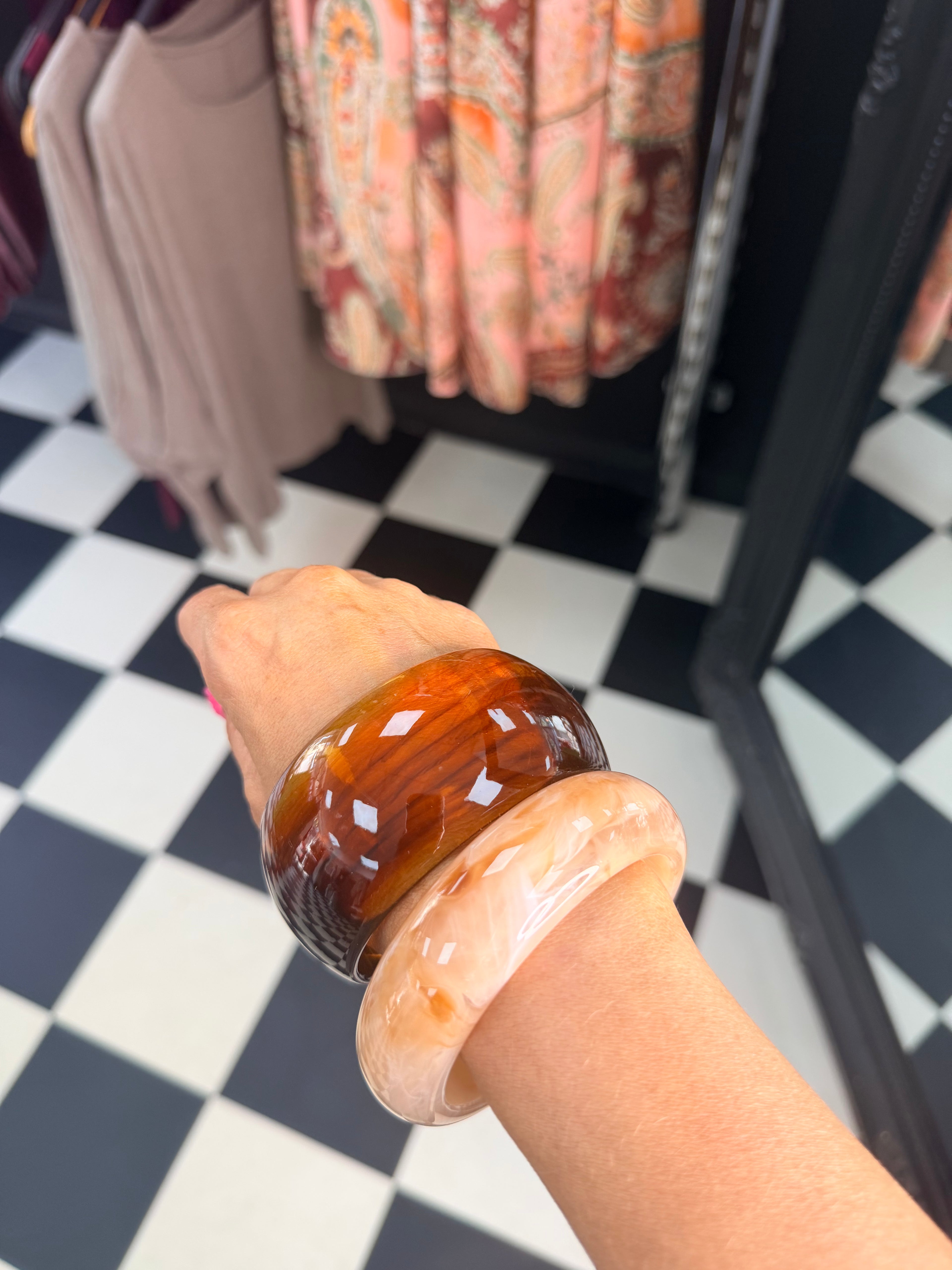 Chunky Bangle Thin Cream
