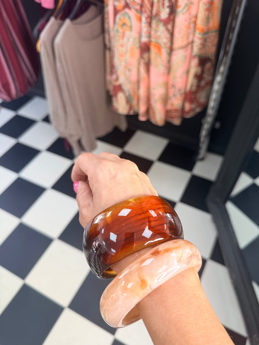 Chunky Bangle Thin Cream