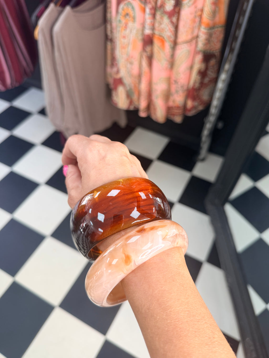 Chunky Bangle Thin Cream