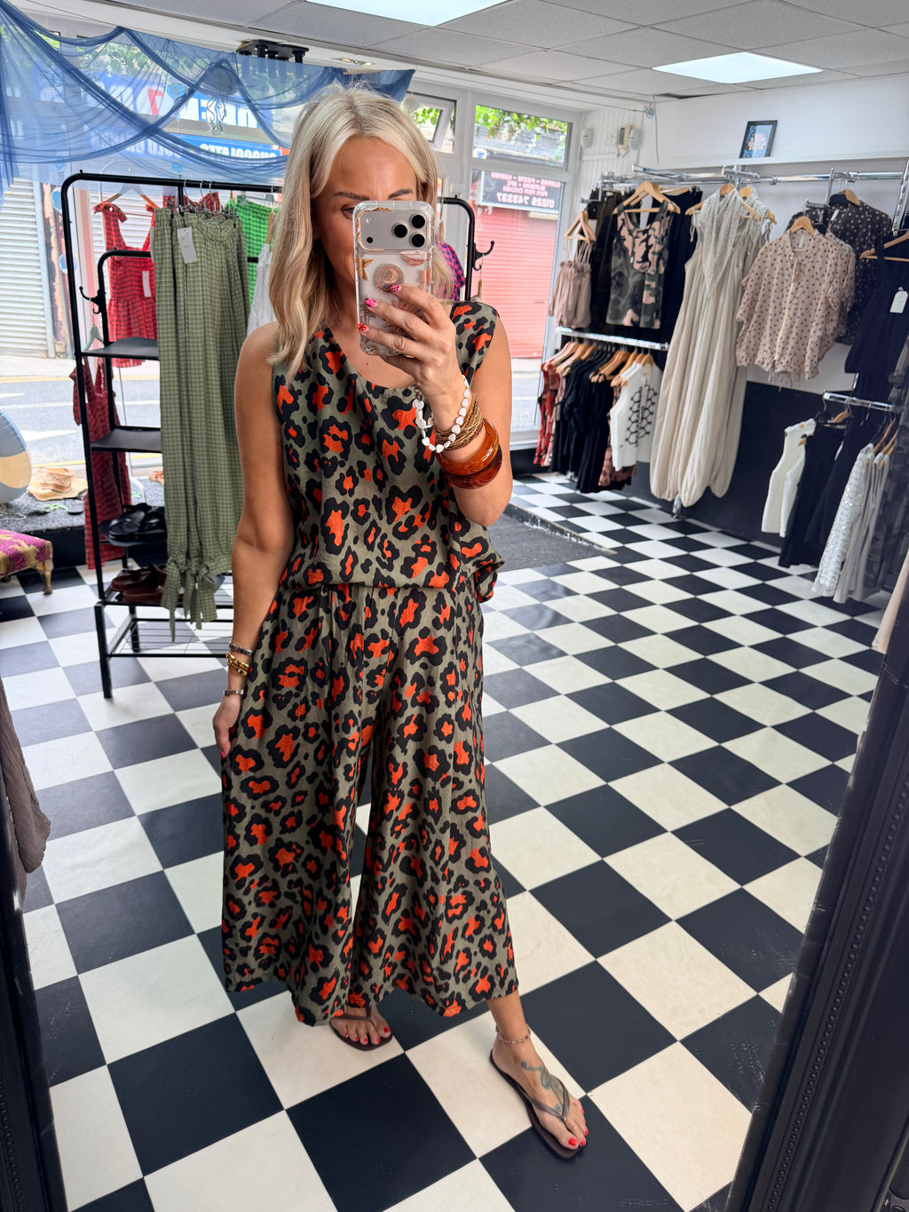 Animal co ord Khaki and orange