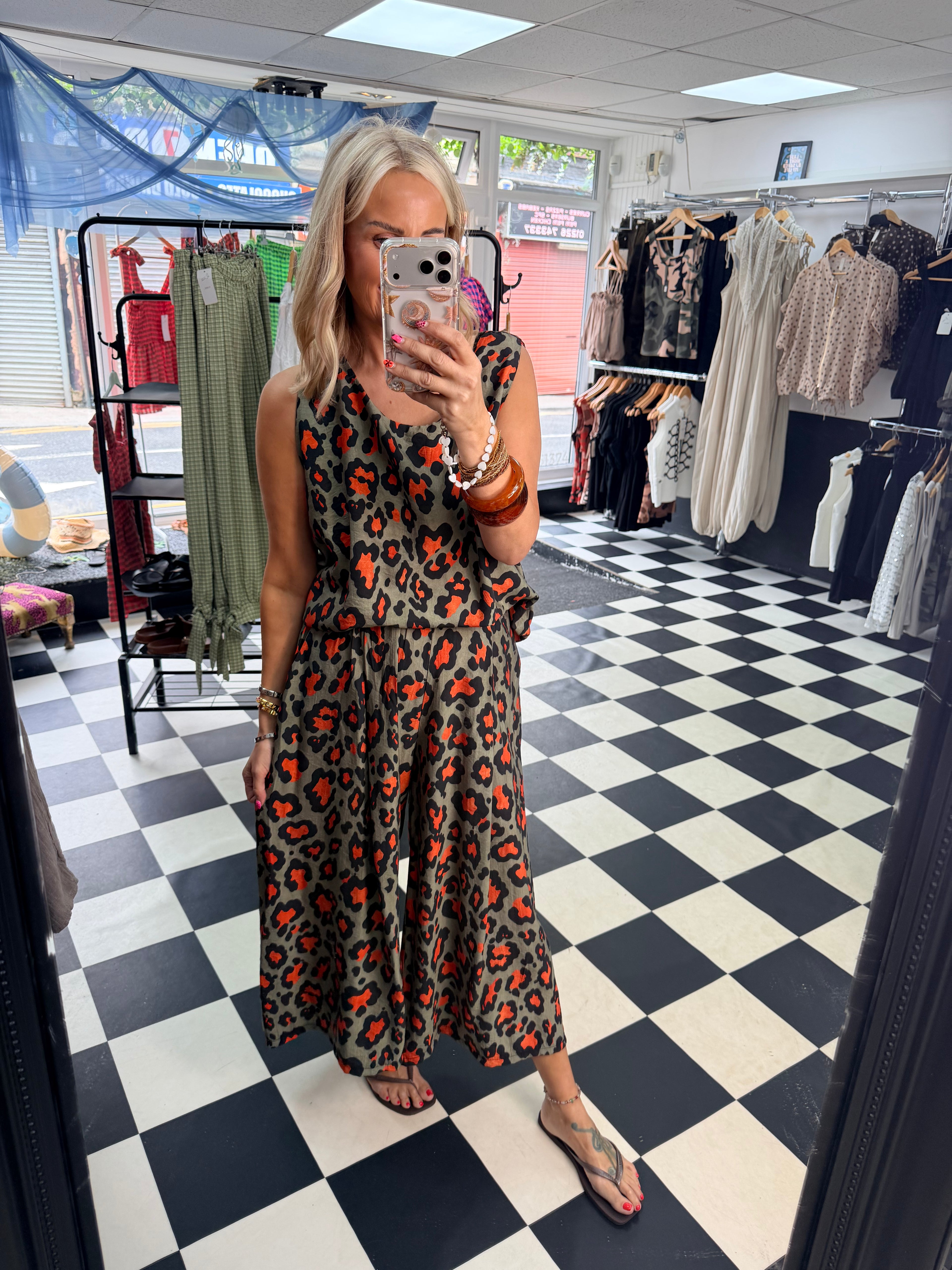 Animal co ord Khaki and orange