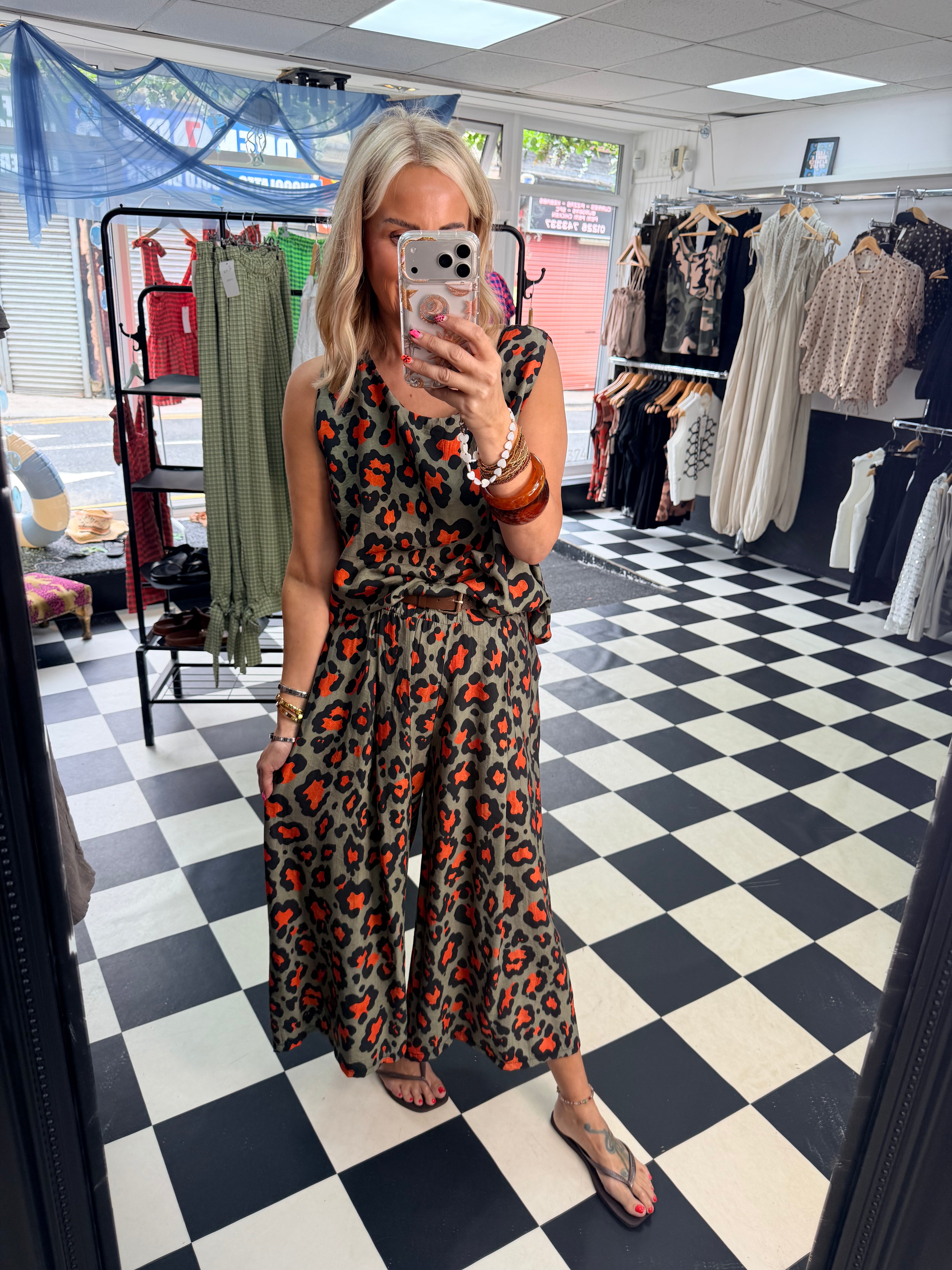Animal co ord Khaki and orange