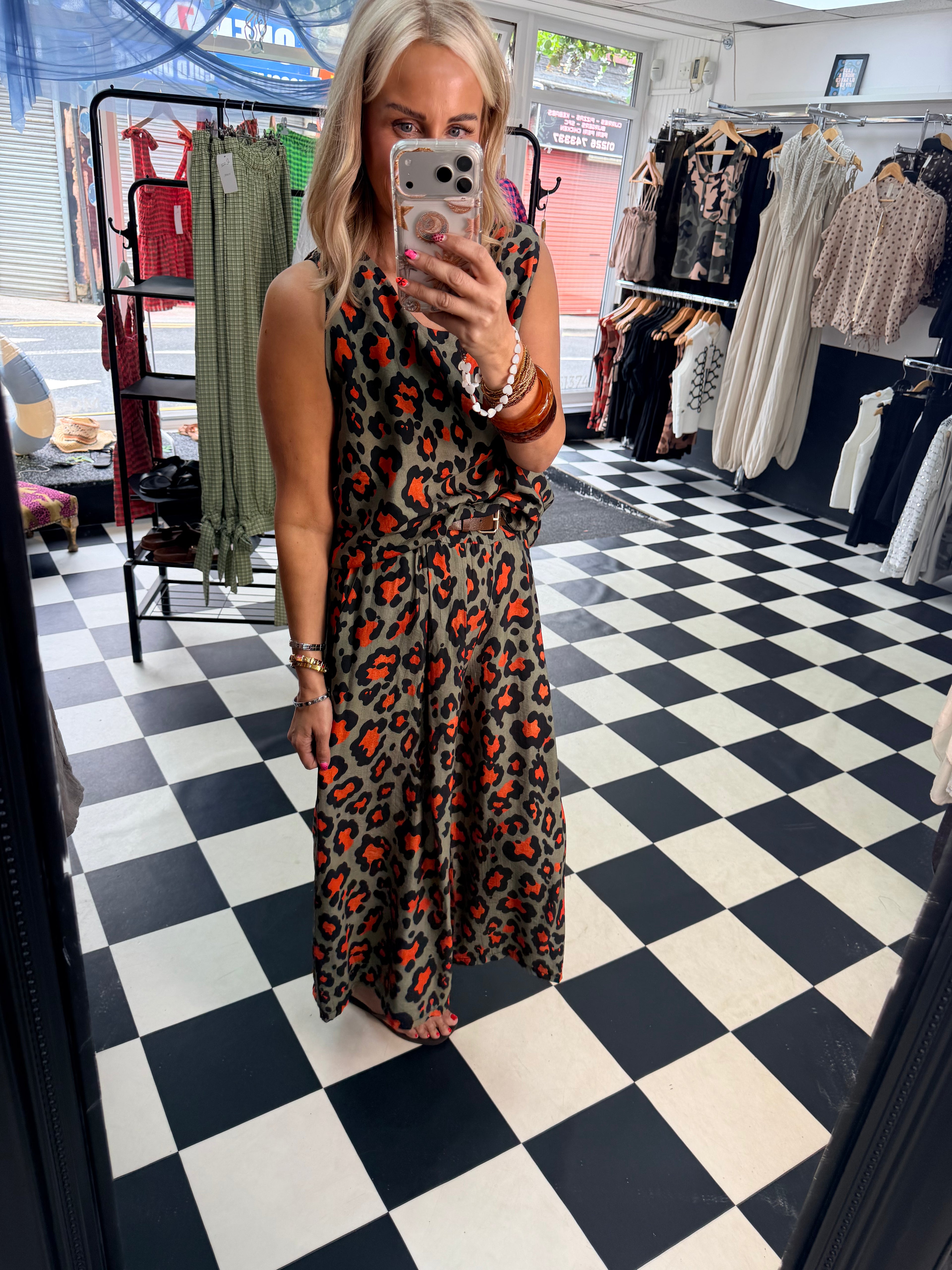 Animal co ord Khaki and orange