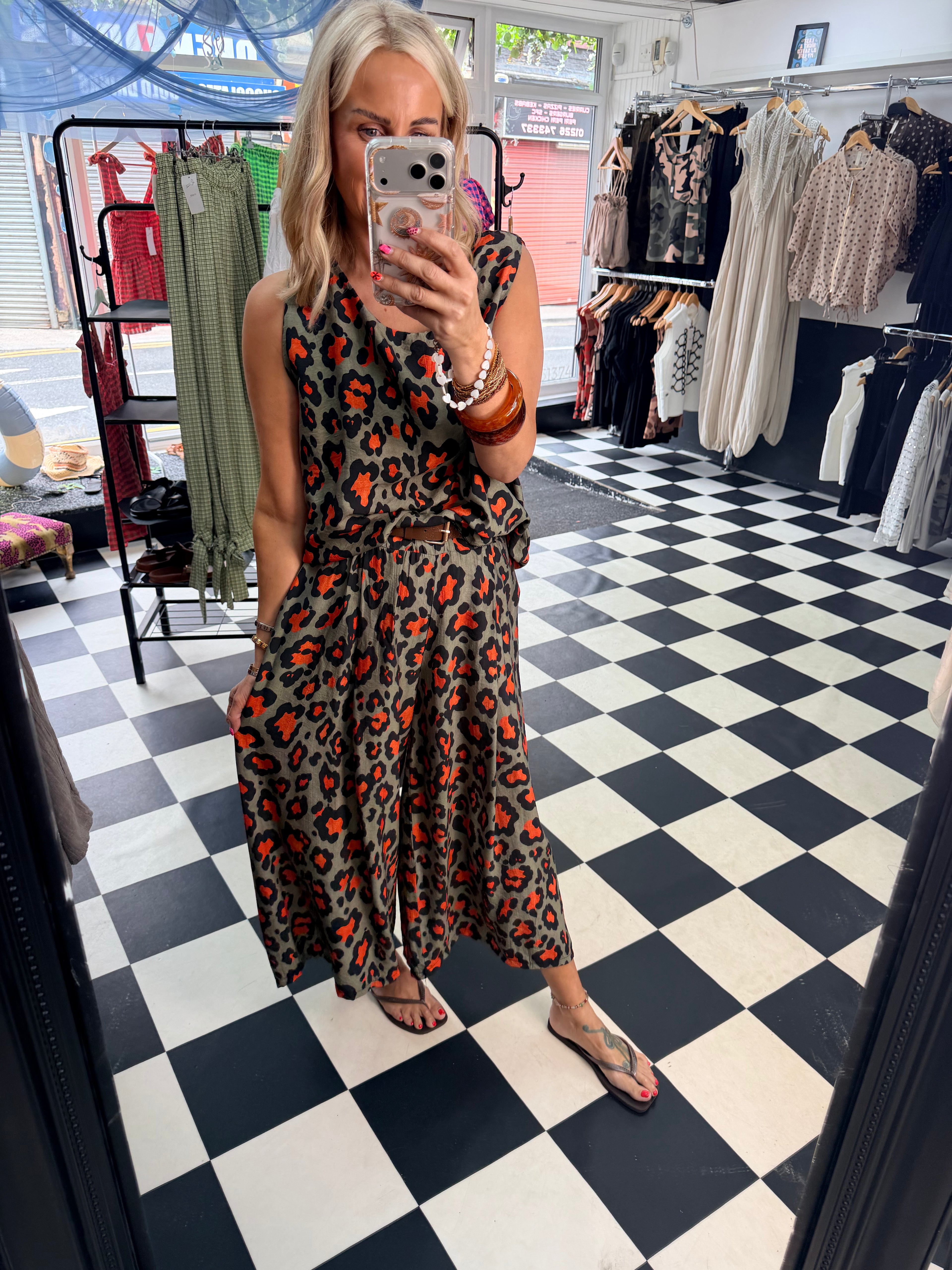 Animal co ord Khaki and orange