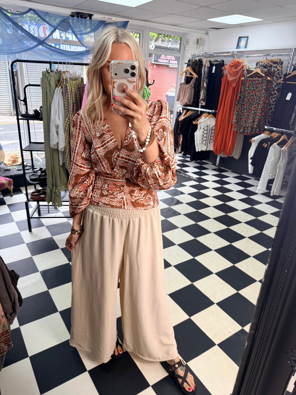 Palazzo Trousers Cream