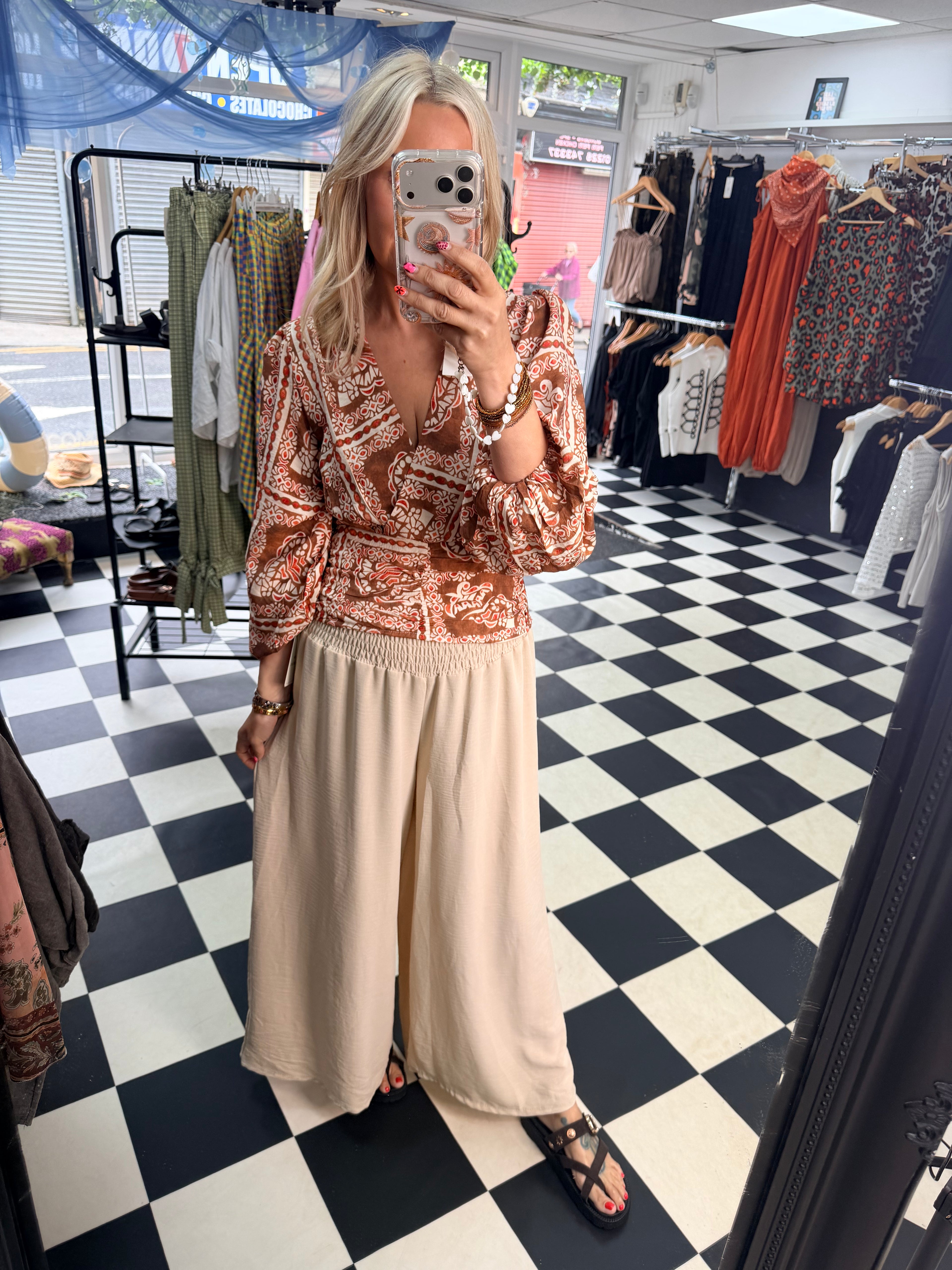 Palazzo Trousers Cream