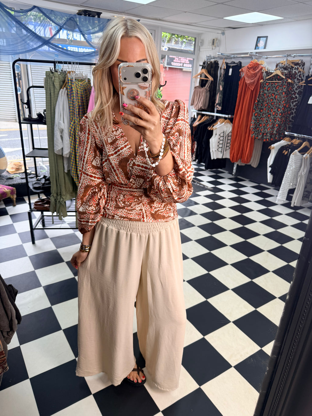 Palazzo Trousers Cream