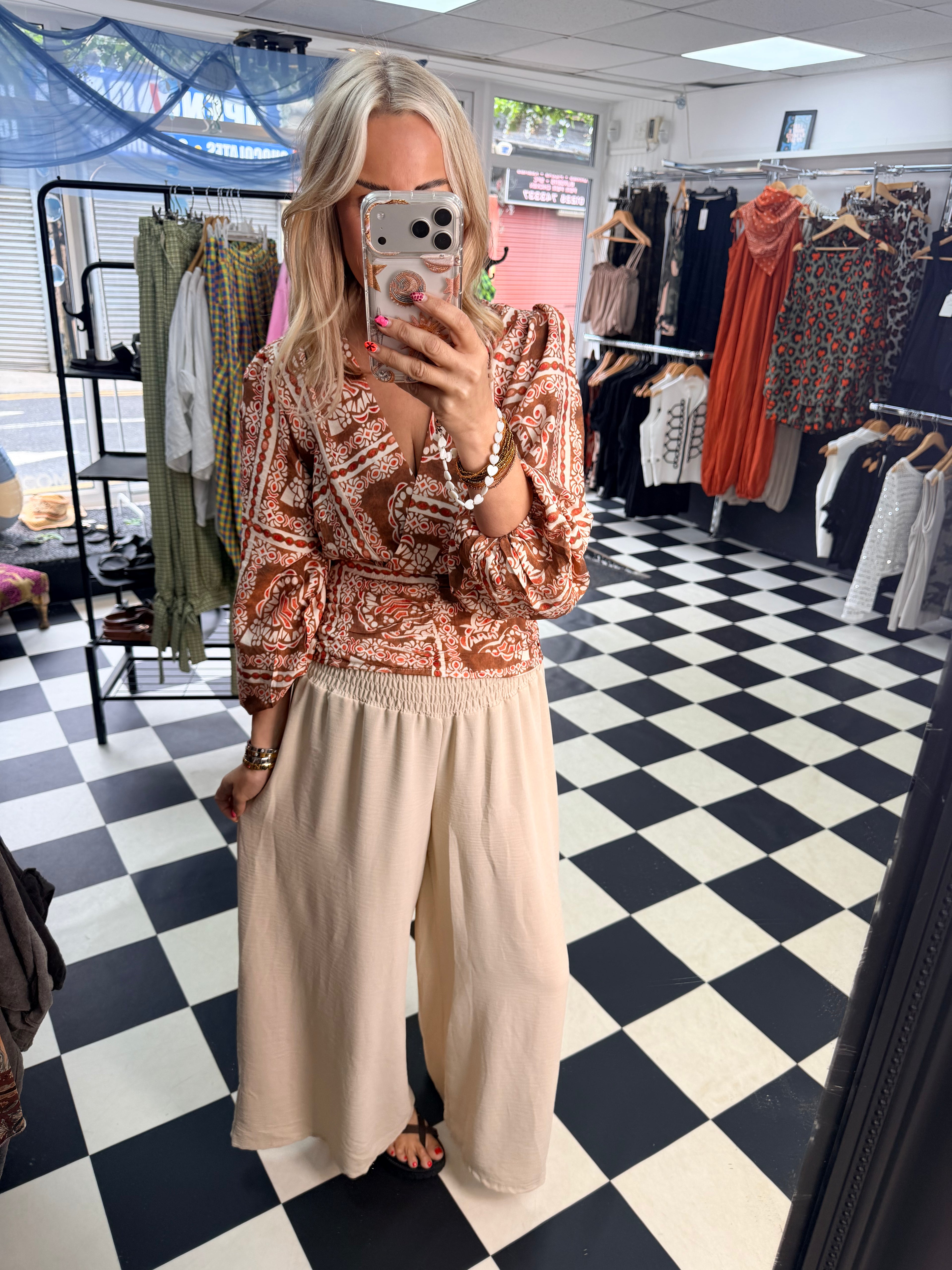 Palazzo Trousers Cream