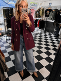 Pu Military Blazer Oxblood