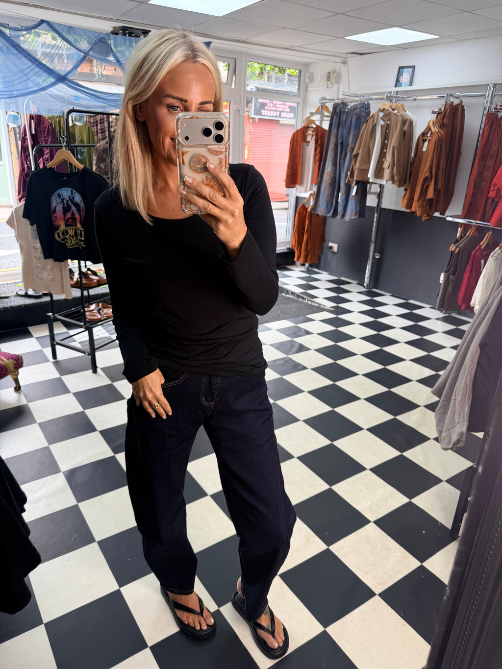Basic Scoop Neck Basic T shirt Black