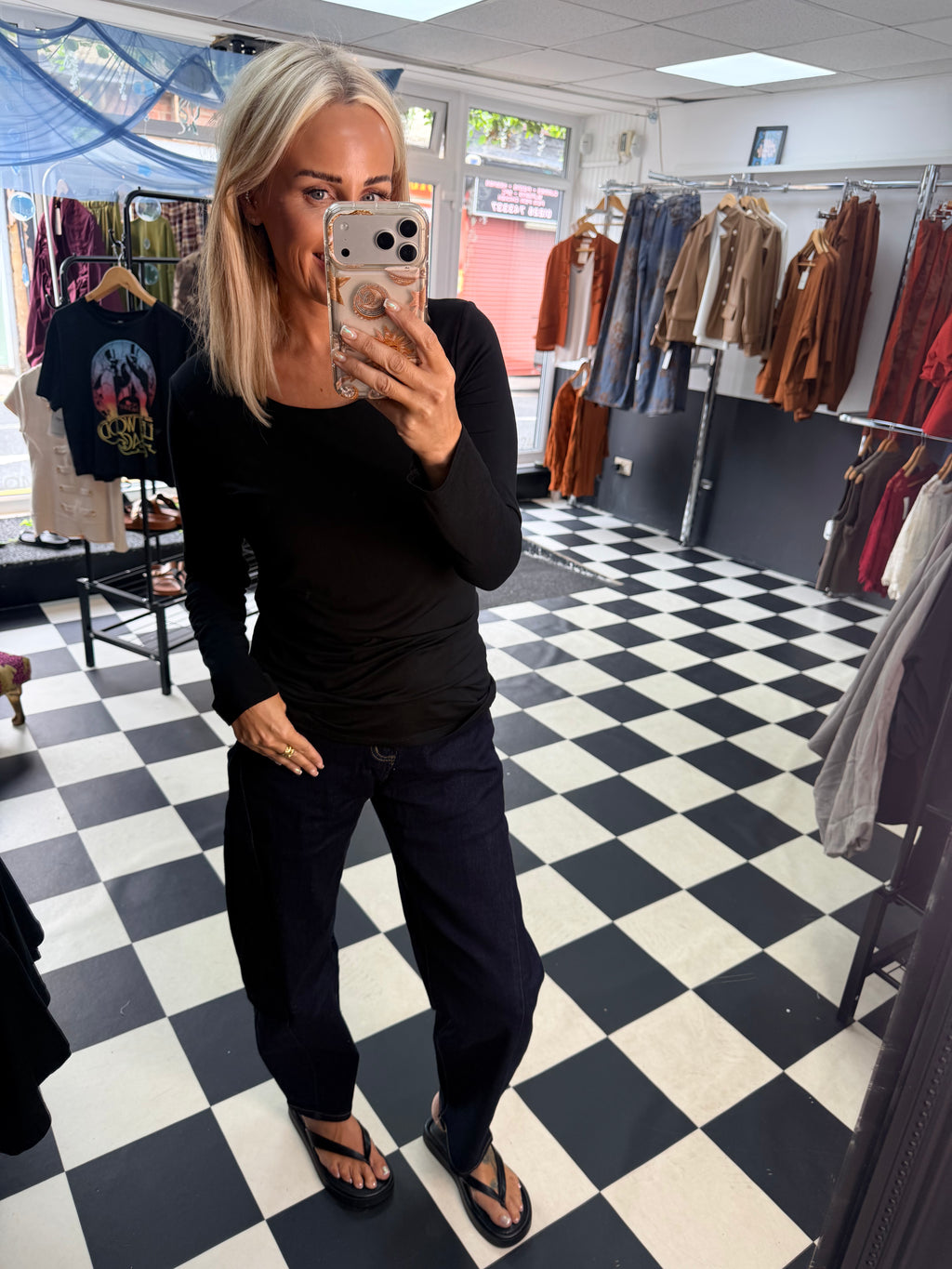 Basic Scoop Neck Basic T shirt Black