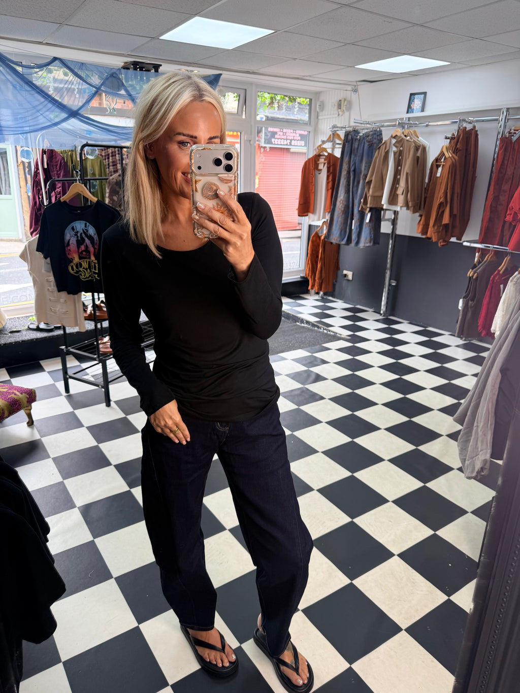 Basic Scoop Neck Basic T shirt Black