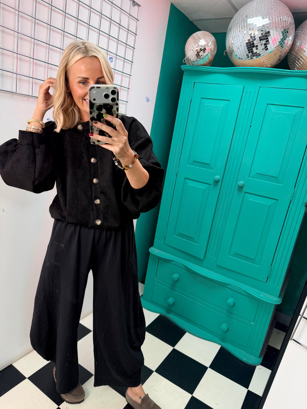 Suede Weekend Slouch Jacket Black