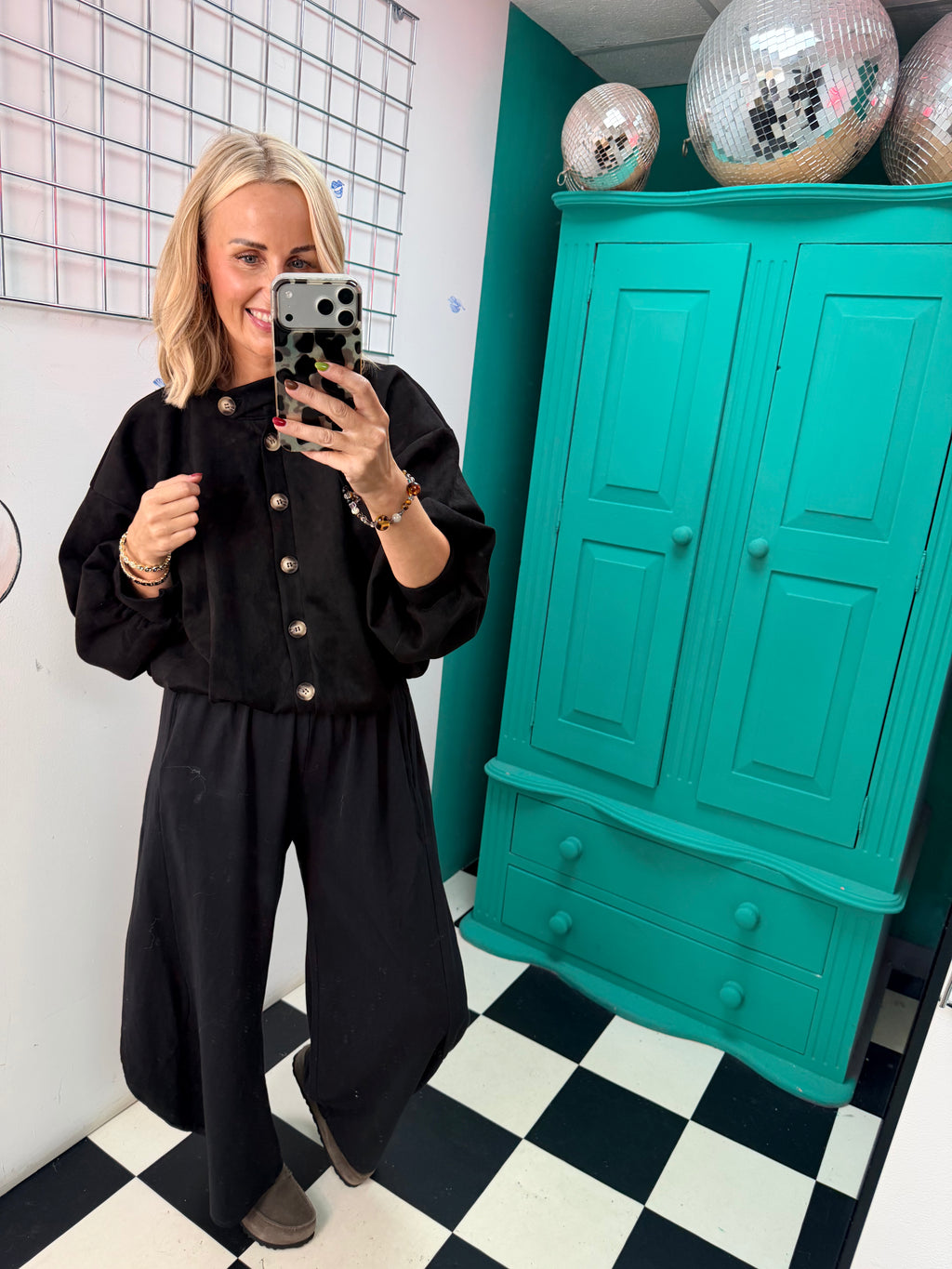 Suede Weekend Slouch Jacket Black