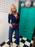 Cashmere Blend Basic Top Navy