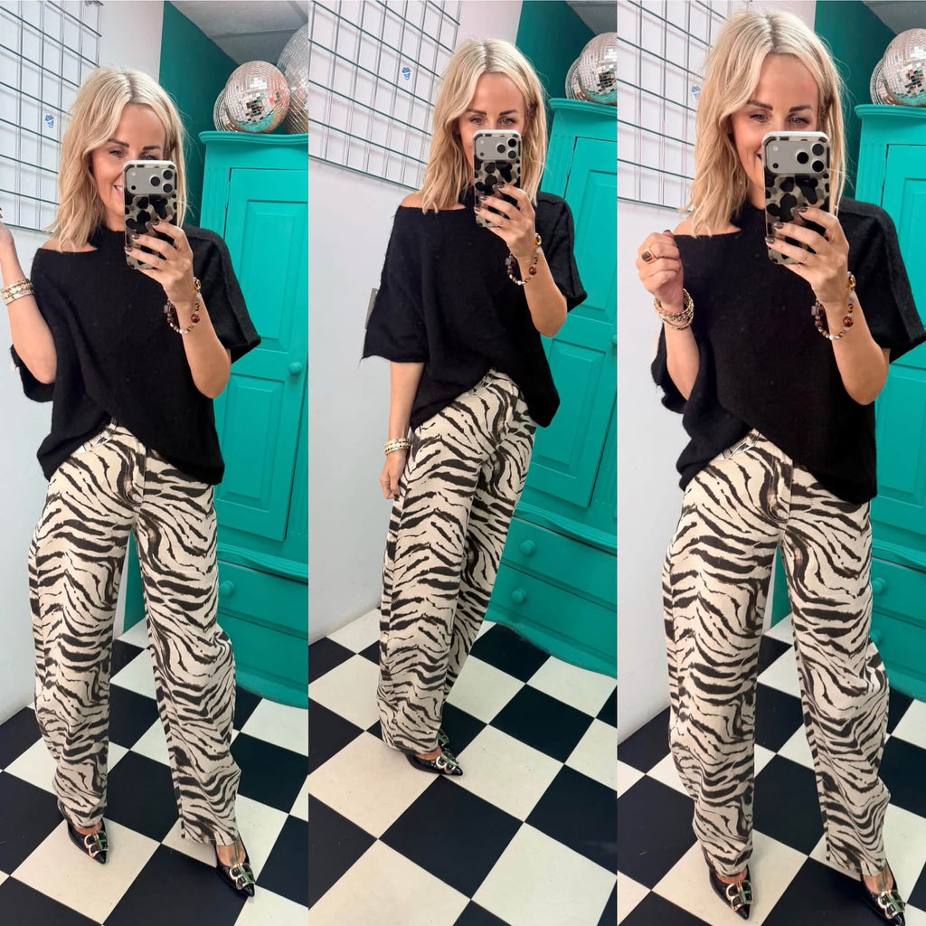 Animal print Zebra jeans