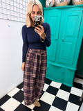 Shirt Tied Wrap around the waist trousers wine