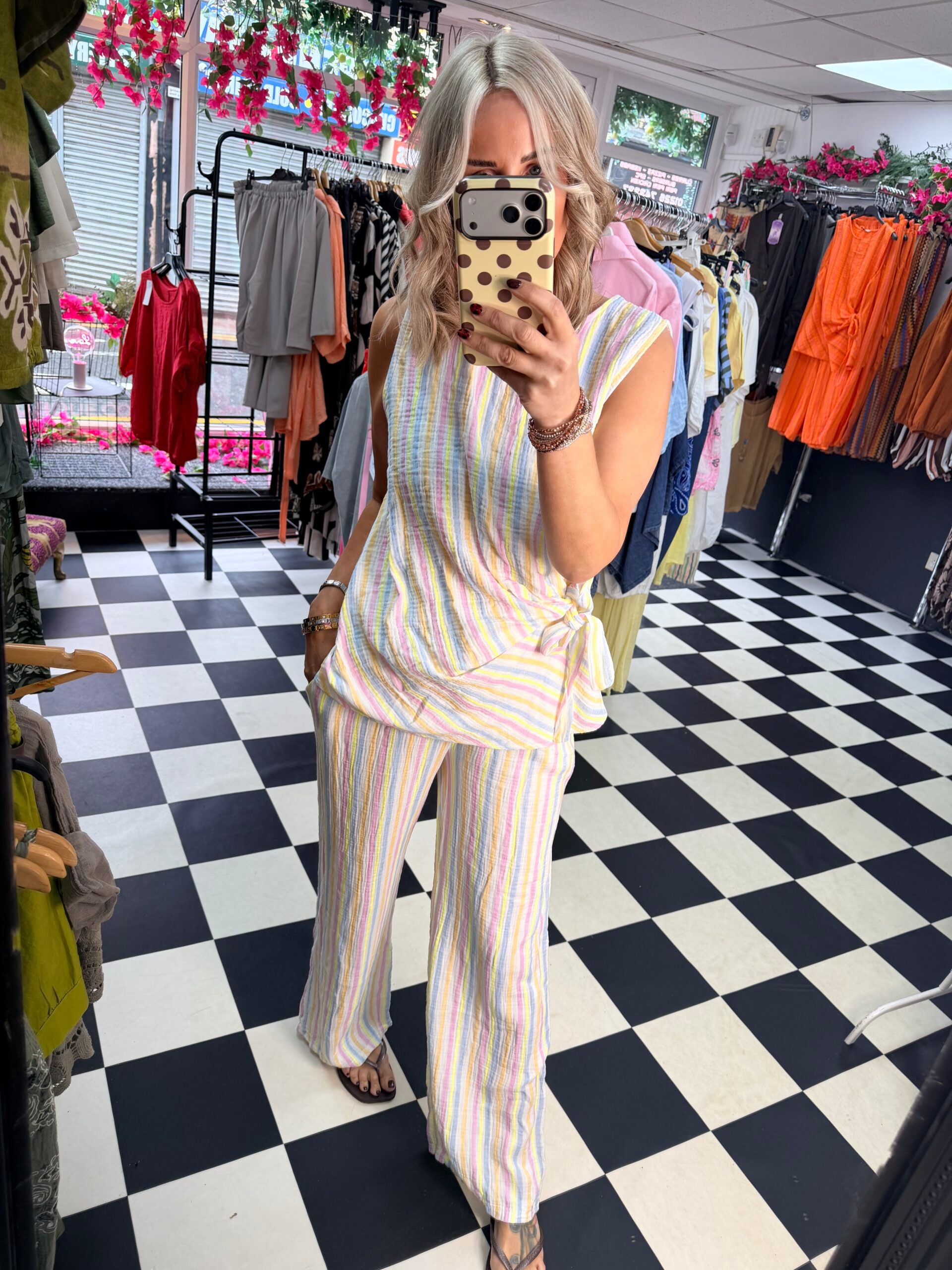 Side tie stripe set - Multicoloured