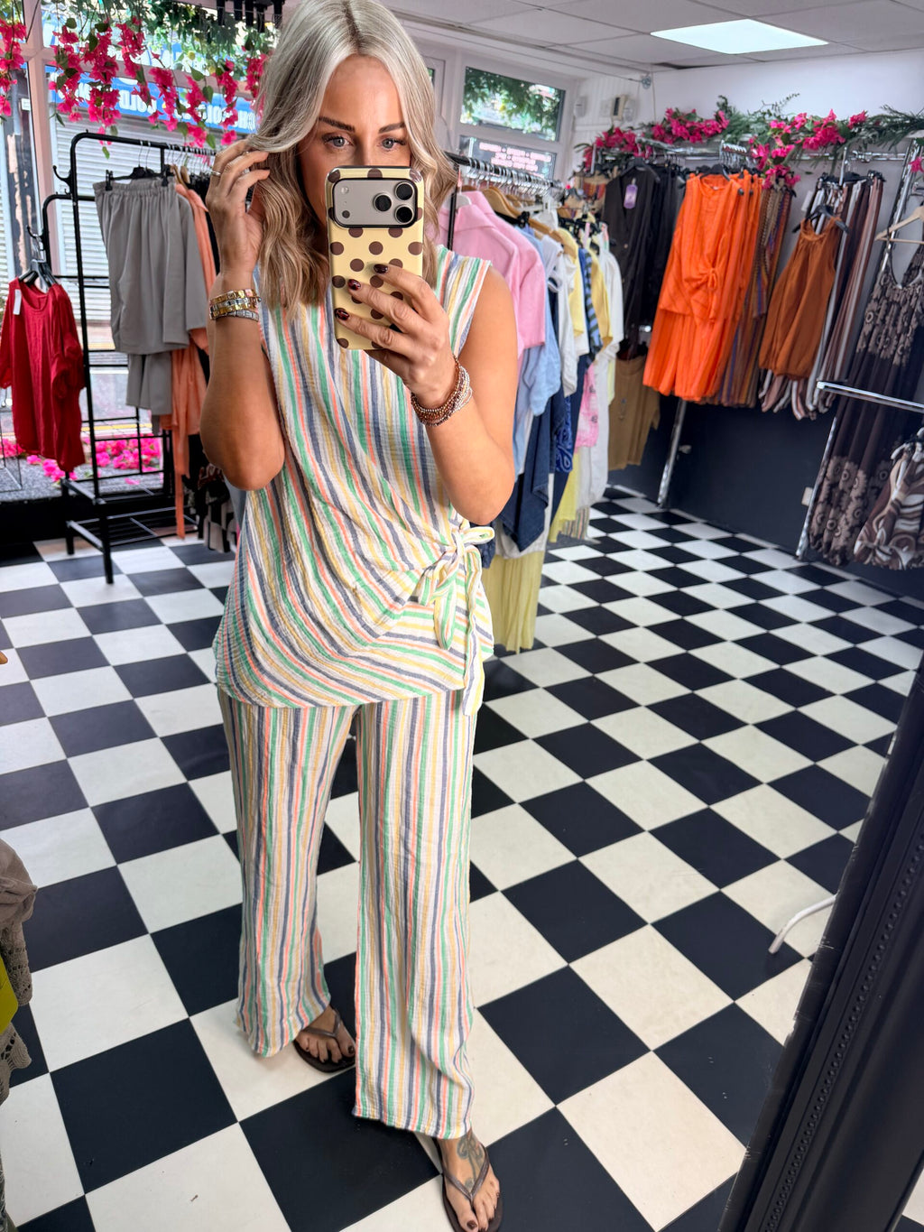 Side tie stripe set - Multicoloured